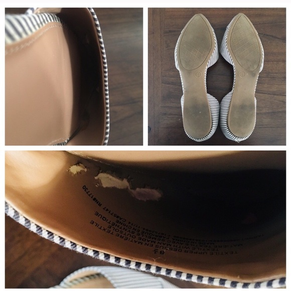 Blue/White Nautical Striped D’Orsay Flats - Picture 5 of 6